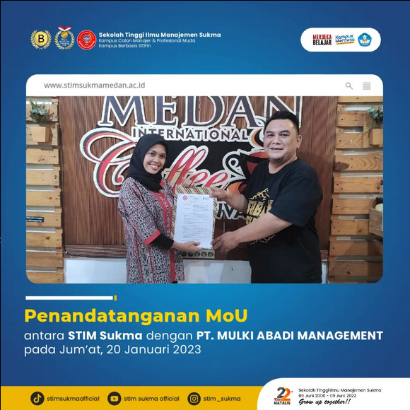 Penandatanganan MoU STIM Sukma Medan Dengan PT. MULKI ABADI MANAGEMENT