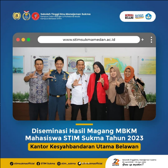 Diseminasi Laporan Magang MBKM Mahasiswa/i STIM Sukma Medan di Kantor Kesyahbandaran Utama Belawan