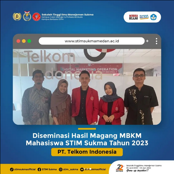 Diseminasi Laporan Magang MBKM Mahasiswa/i STIM Sukma 2023 di PT. Telkom Indonesia