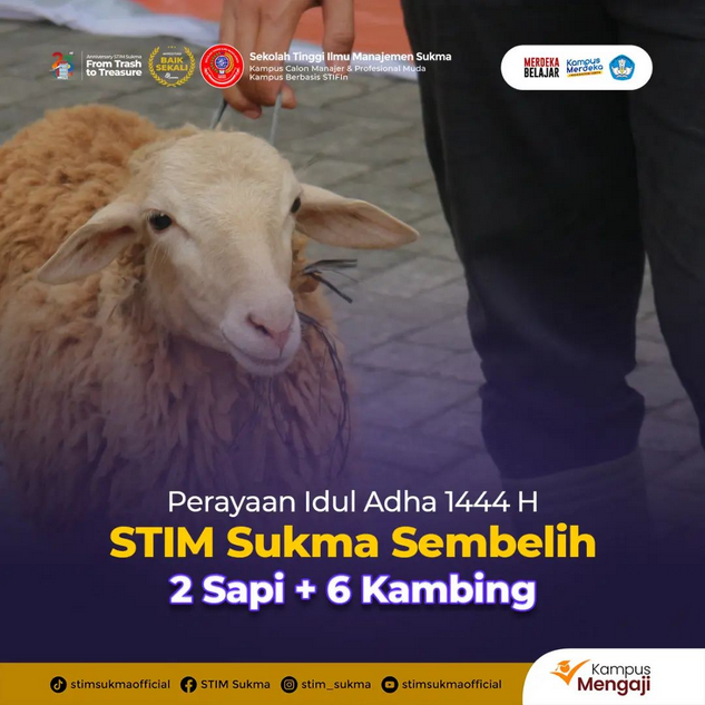 STIM Sukma Memotong Hewan Qurban Sebanyak 2 Ekor Sapi dan 6 Ekor Kambing