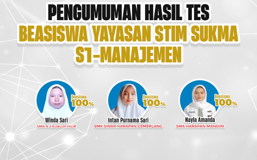 Selamat Untuk Penerima Beasiswa Yayasan STIM Sukma Medan Tahun 2023