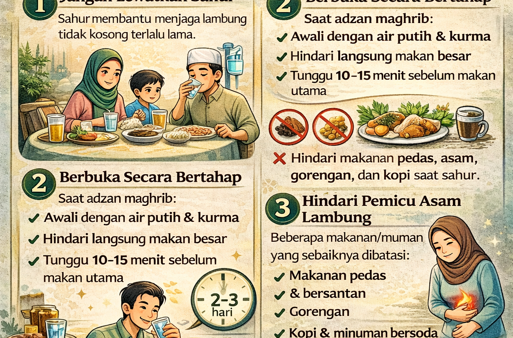 🌙 Tips Menjalankan Puasa bagi Penderita Asam Lambung (GERD)